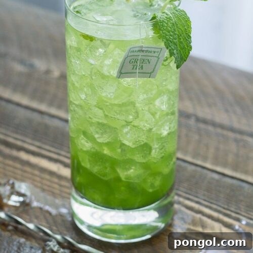 Matcha Mojito. Full of antioxidants and rum. A delightful green cocktail.