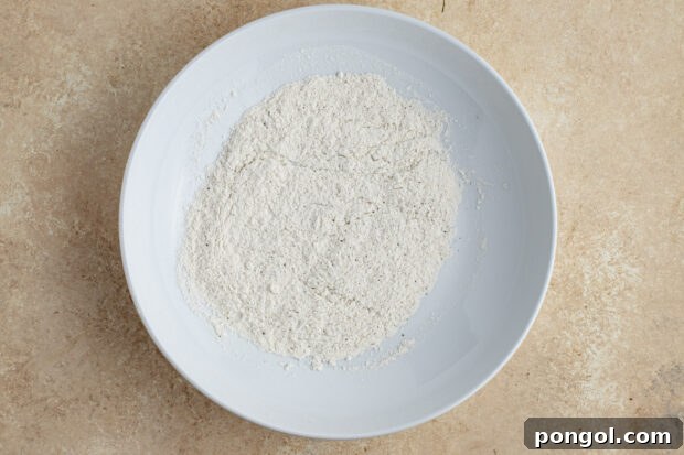 Flour mixture for salmon meuniere on a large plate