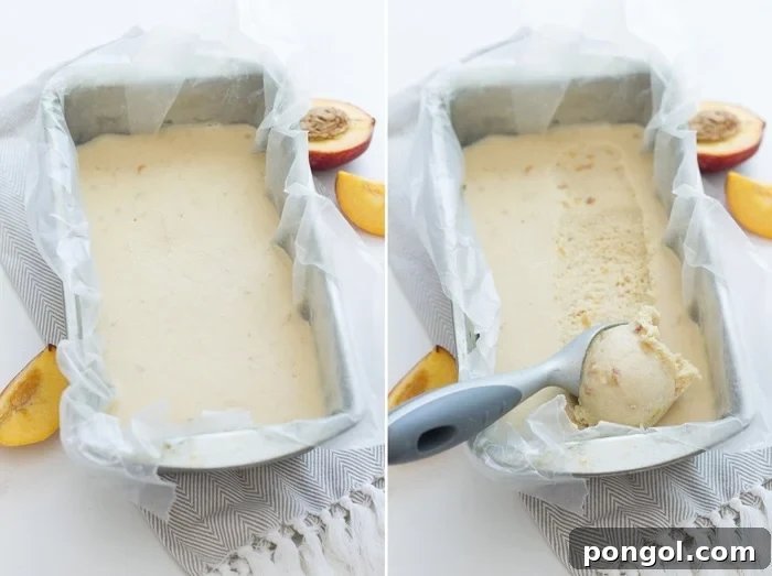 Close-up of fresh, ripe peaches, the star ingredient for a delicious homemade vegan ice cream.
