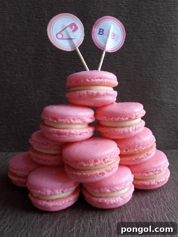 Plant-Based Baked Apple Cider Donuts with Pomegranate Glaze 11 Delicate Strawberry White Chocolate Macarons, a sweet treat for a baby shower