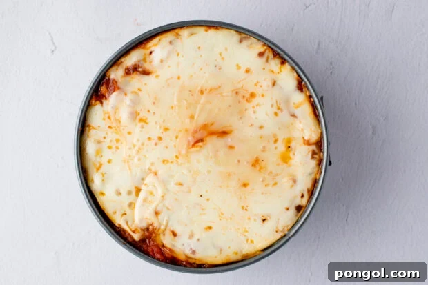 Instant Pot lasagna in springform pan