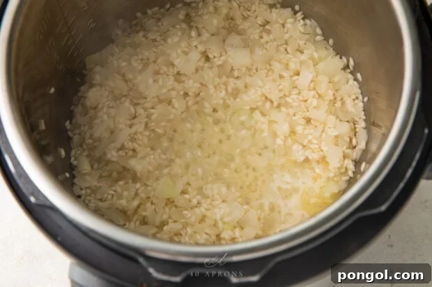 Instant Pot risotto rice and onions
