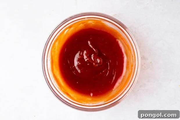 Meatloaf glaze in small glass bowl