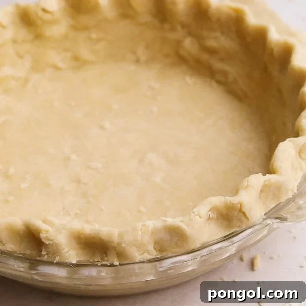 Step 5: Finished vegan pie crust in pie dish