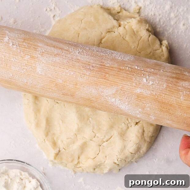 Step 4: Rolling out and placing vegan pie crust in pan