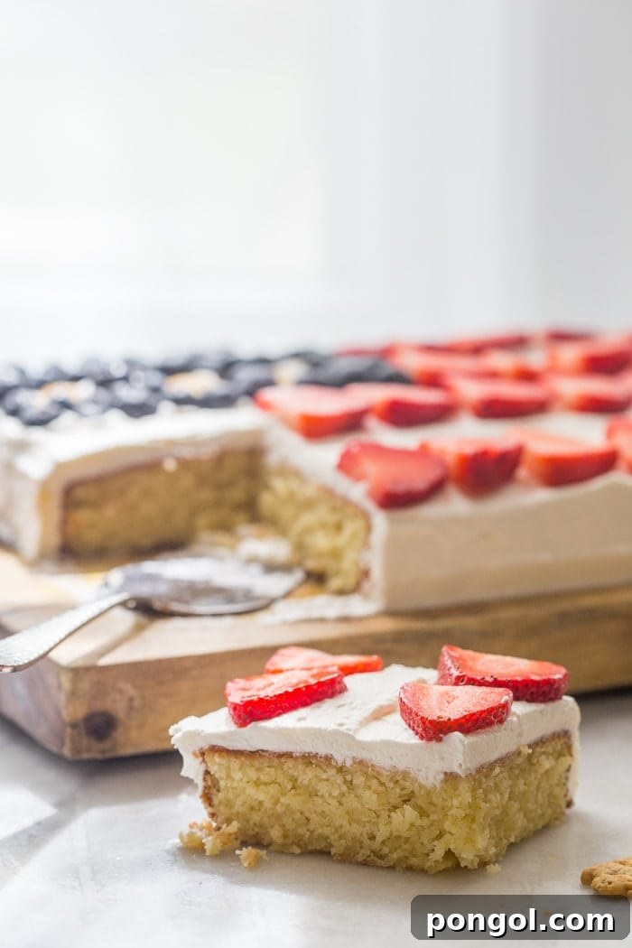 Close-up of the Bunny Grahams 'stars' on the flag cake