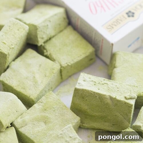 Matcha Marshmallows - homemade, soft, and sweet.
