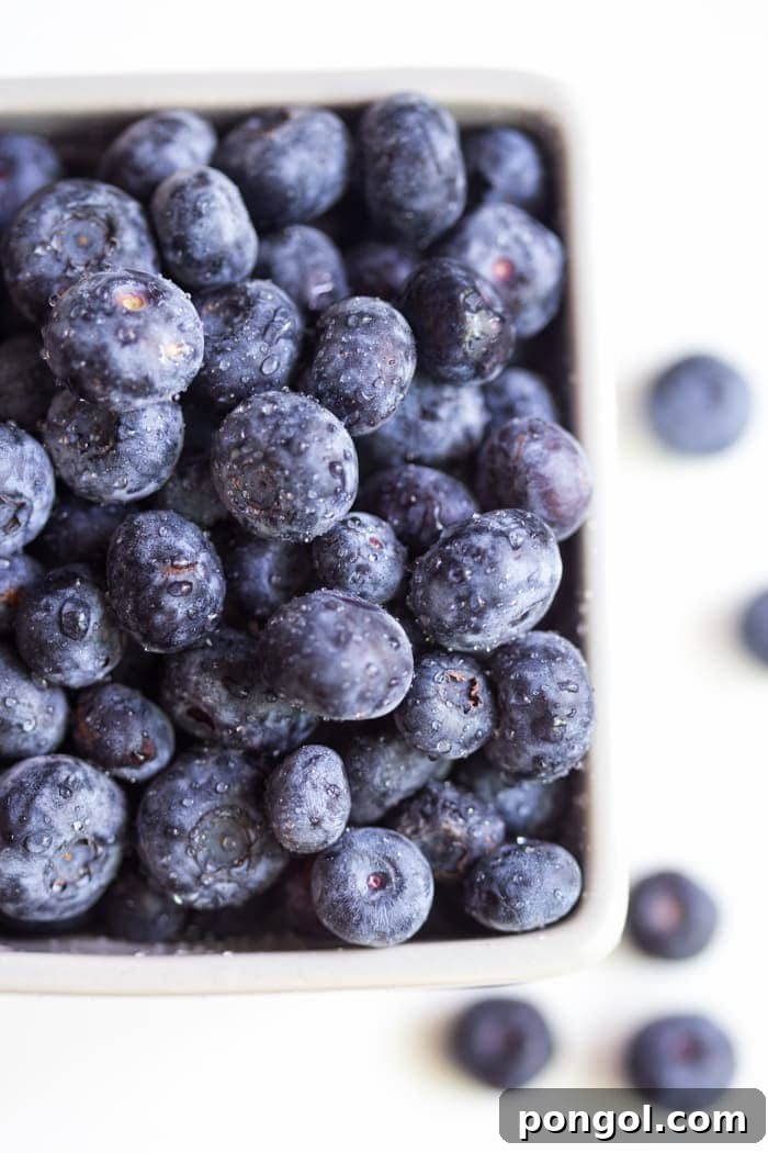 Blueberry Muffin Bliss Smoothie 3 Ingredients for a healthy Blueberry Muffin Smoothie with fresh blueberries