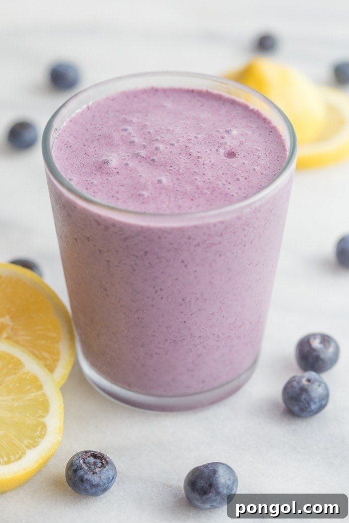 Blueberry Muffin Bliss Smoothie 4 Close-up of a blueberry muffin, highlighting the 'cake' aspect