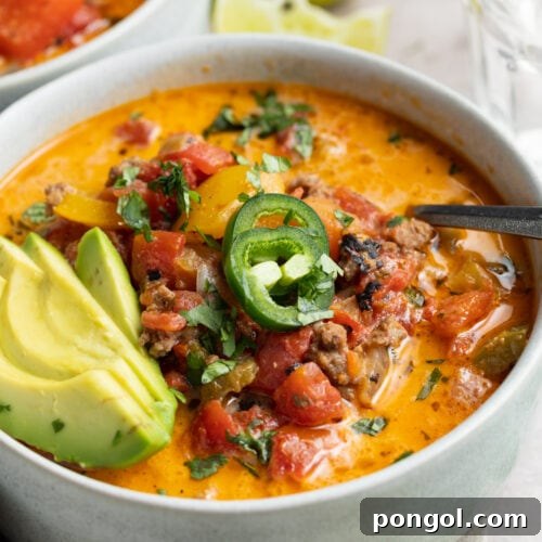 two bowls of whole30 creamy taco soup