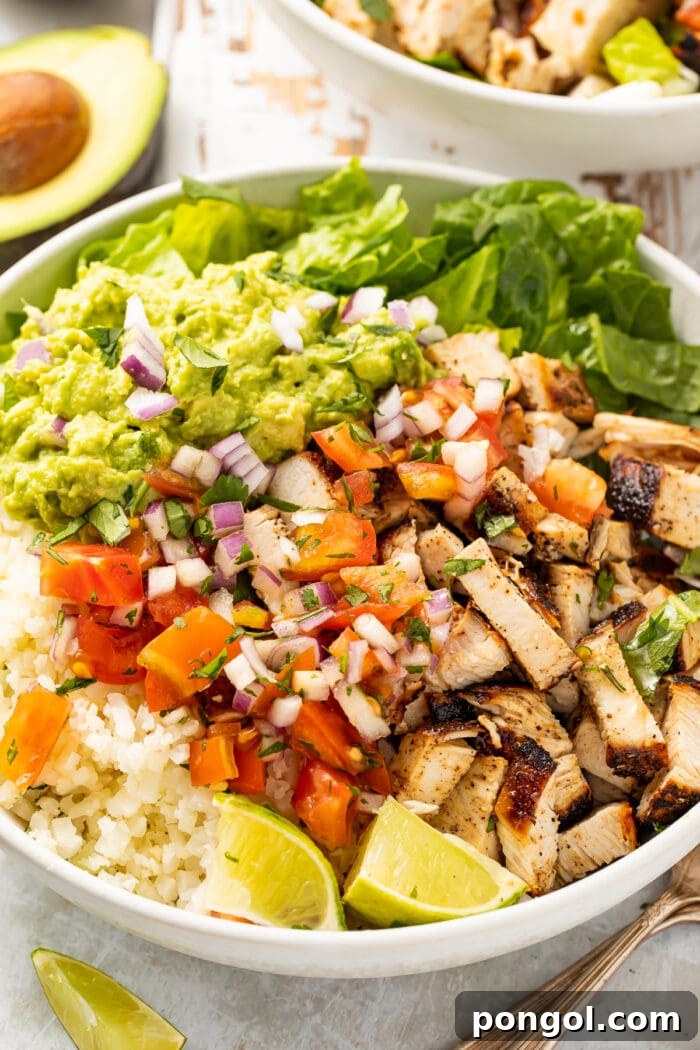 Clean Eating Chicken Burrito Bowls Whole30 Keto Paleo 3 Whole30 chicken burrito bowl