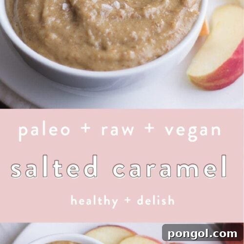 Irresistible Paleo Salted Caramel Dip (Vegan, Raw, Sugar-Free) 4 This paleo salted caramel is vegan, sugar free, and gluten free, but so delicious. It's quick and easy, and I promise you'll start putting it on everything. Made from only healthy ingredients, this vegan salted caramel is bound to become a staple in your home!