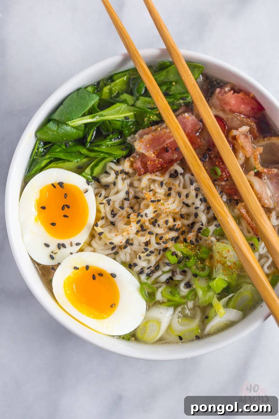 Bacon ramen - rich, salty, smoky ramen broth. // 40 Aprons