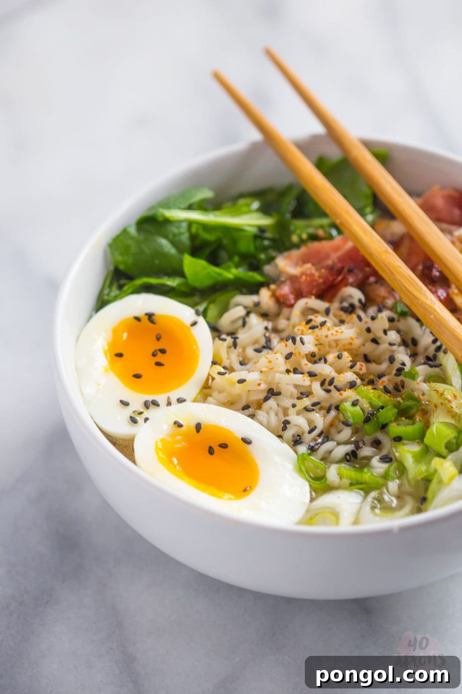 Bacon ramen - rich, salty, smoky ramen broth. // 40 Aprons