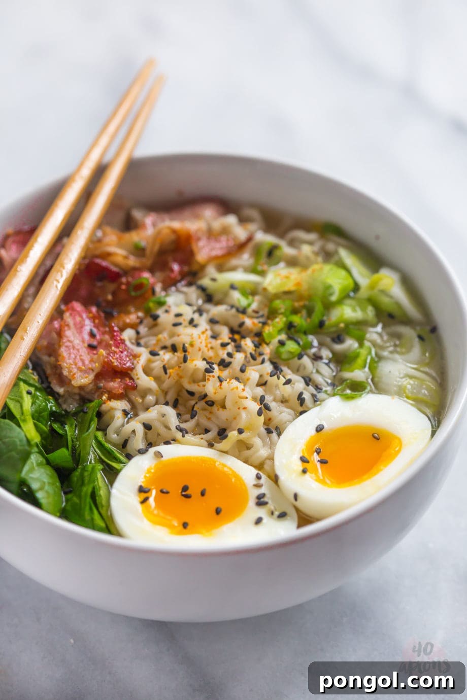 Bacon ramen - rich, salty, smoky ramen broth. // 40 Aprons