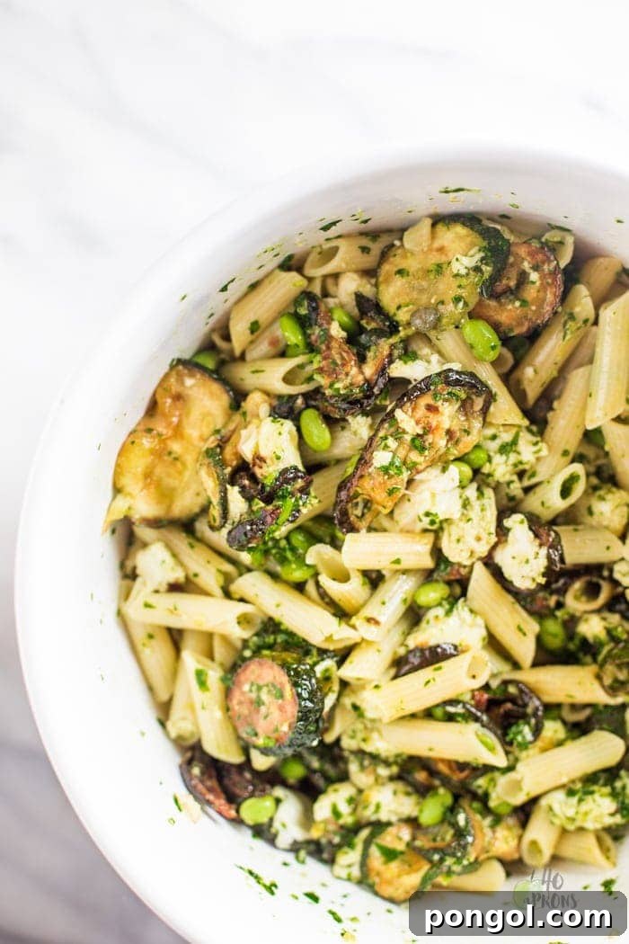 Fried Zucchini Basil Gluten-Free Pasta with Fresh Mozzarella