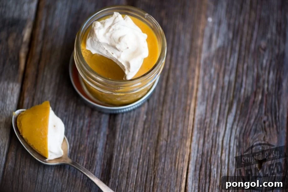 Creamy Paleo pumpkin sweet potato custard, a delicious and optional Whole30 friendly dessert alternative.