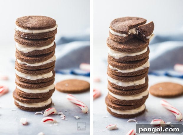 Paleo Peppermint Oreos. The perfect paleo Christmas cookies, these paleo Oreos are delicious. And who doesn't love peppermint Oreos?! Dairy-free, grain-free, and no processed sugar!