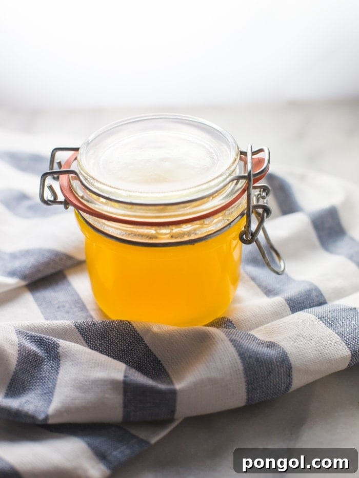 This brown butter ghee recipe is so easy and creates the most amazing flavor. Learning how to make ghee (especially brown butter ghee!) is perfect for the paleo or Whole30 kitchen!