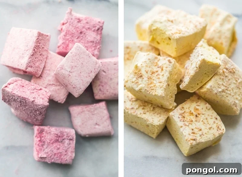 Raspberry paleo marshmallows and toasted coconut lemon paleo marshmallows are the perfect paleo treat. Light and fluffy and made from only healthy ingredients? YAS queen