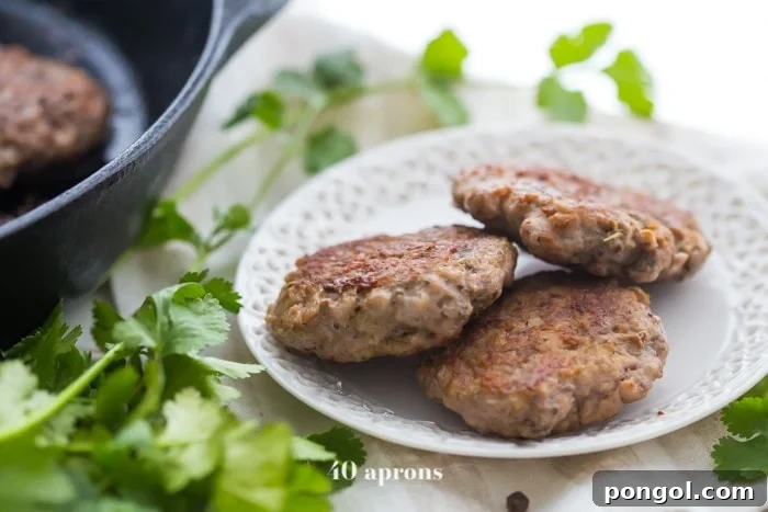 This easy whole30 breakfast sausage tastes surprisingly like the store bought stuff but with no added sugars or preservatives. It comes together with 6 ingredients in only 5 minutes, so this easy Whole30 breakfast sausage will become a new Whole30 breakfast favorite! Also a fantastic paleo breakfast sausage for your paleo breakfast bakes. Nom.